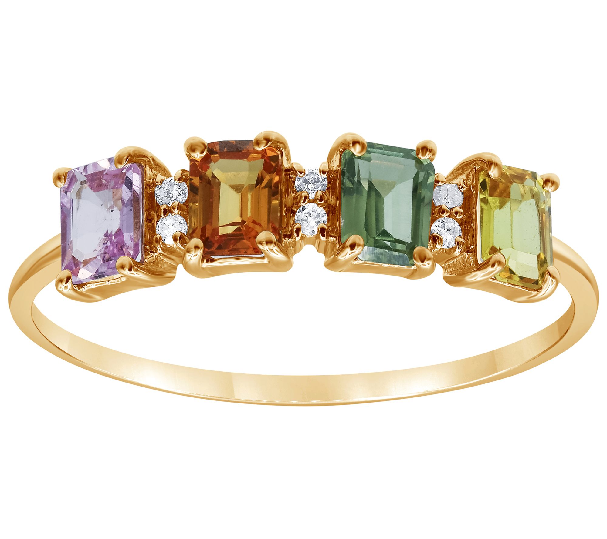 Affinity Gems Multi-Color Sapphire & Diamond Accent Ring, 14K