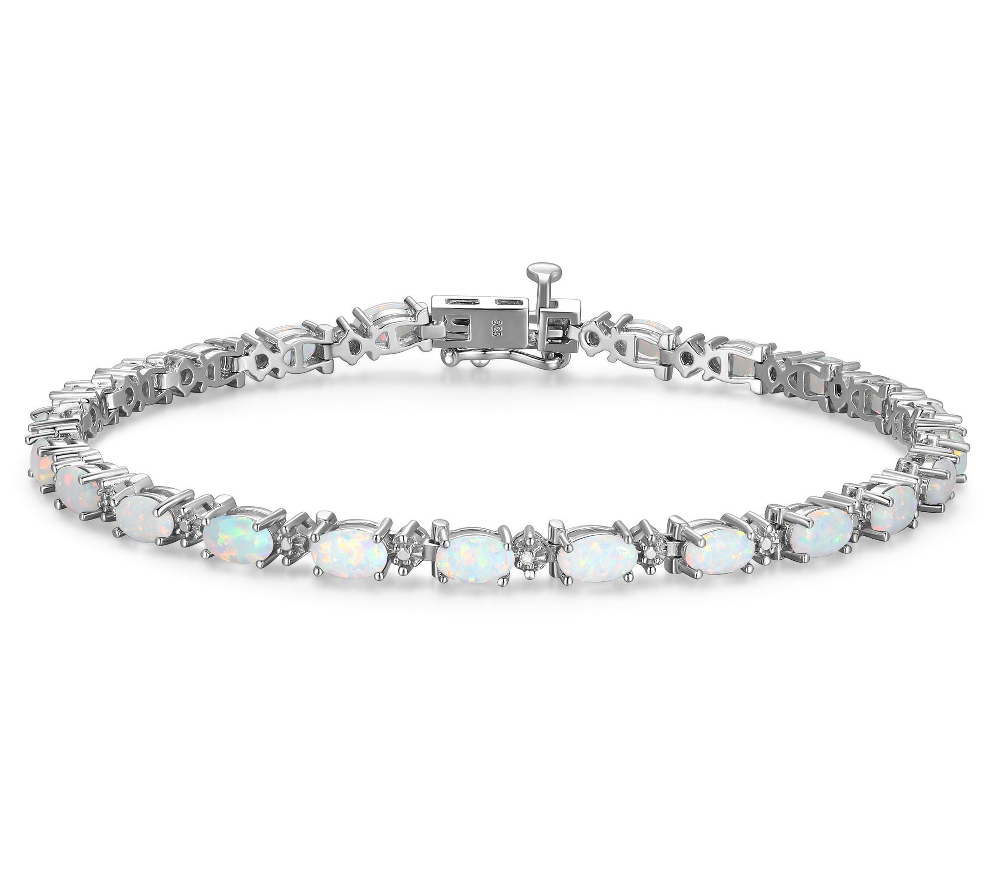 Affinity Gems Oval Gemstone Tennis Bracelet, Sterling Silver