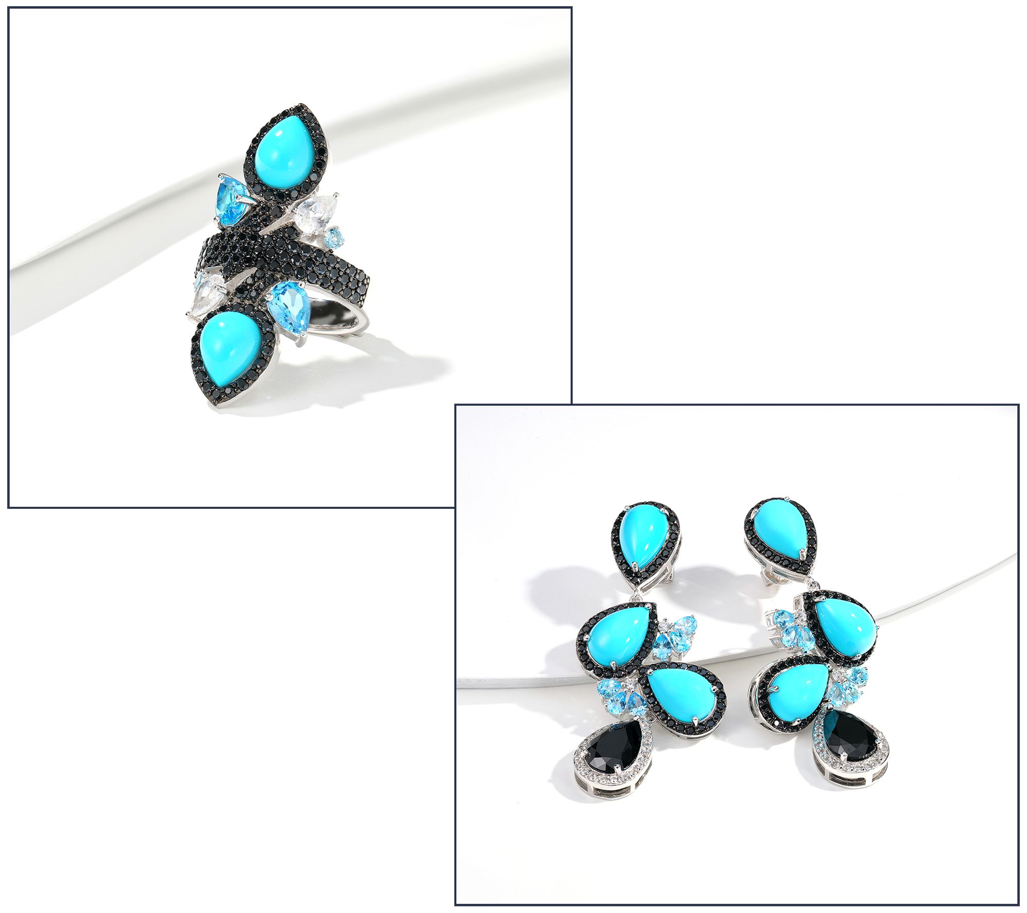Dallas Prince Sleeping Beauty Gemstone Earrings or Ring SS QVC
