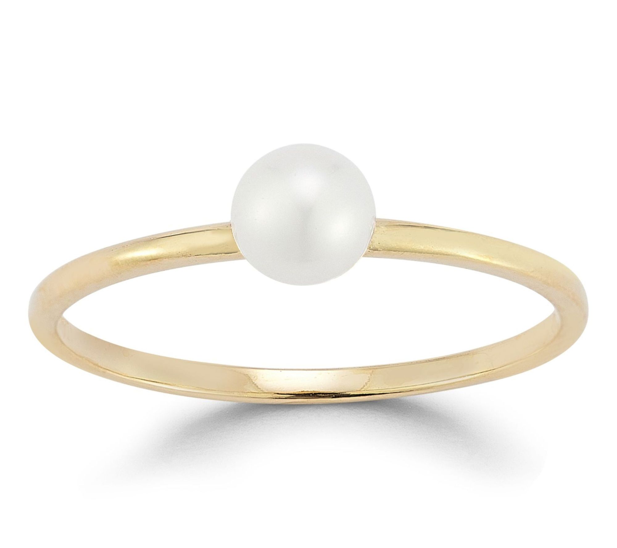 Italian Gold Cultured Pearl Ring, 14K