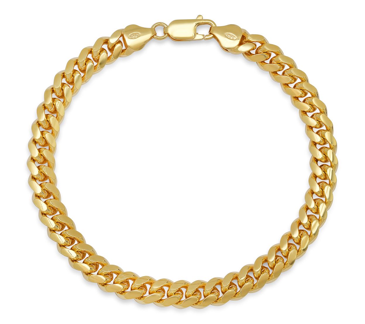 Silver Style Polished Curb Link Chain Bracelet,Sterling