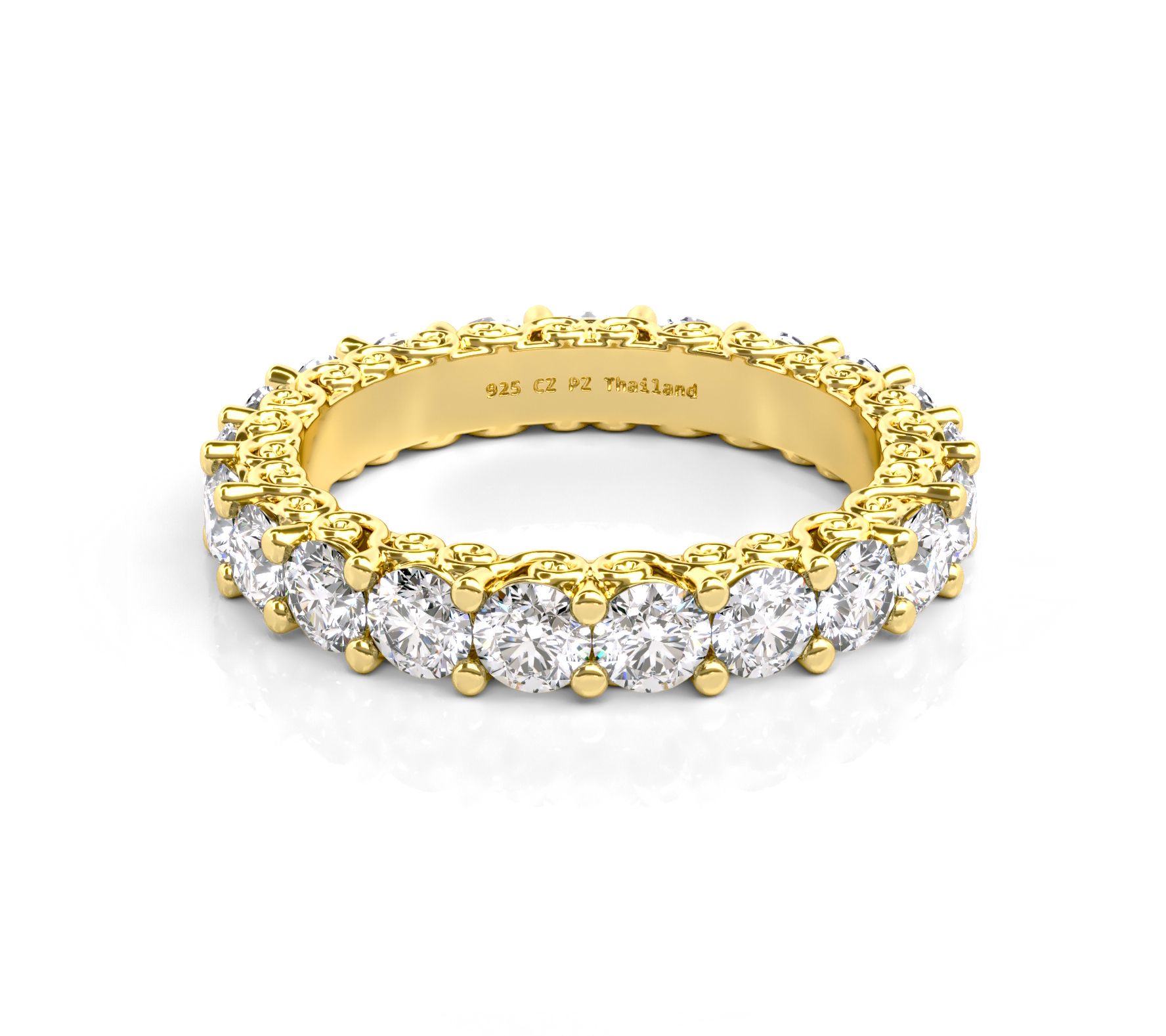 Diamonique 4.20 cttw Eternity Band Ring, Sterling Silver