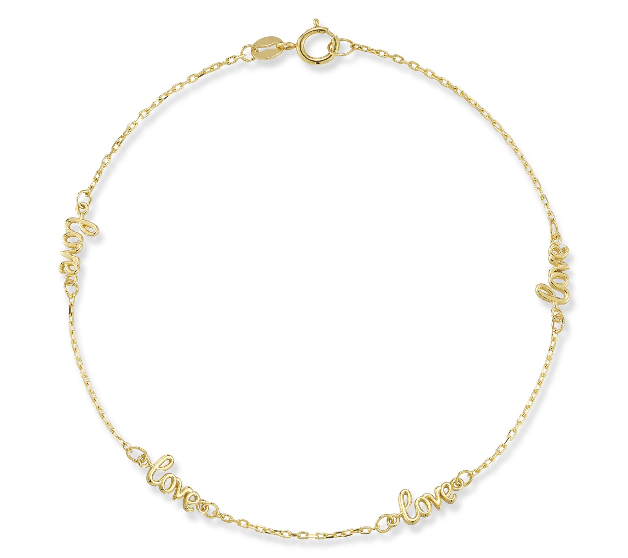 Luminosa Gold Dainty Love Script Bracelet, 14K