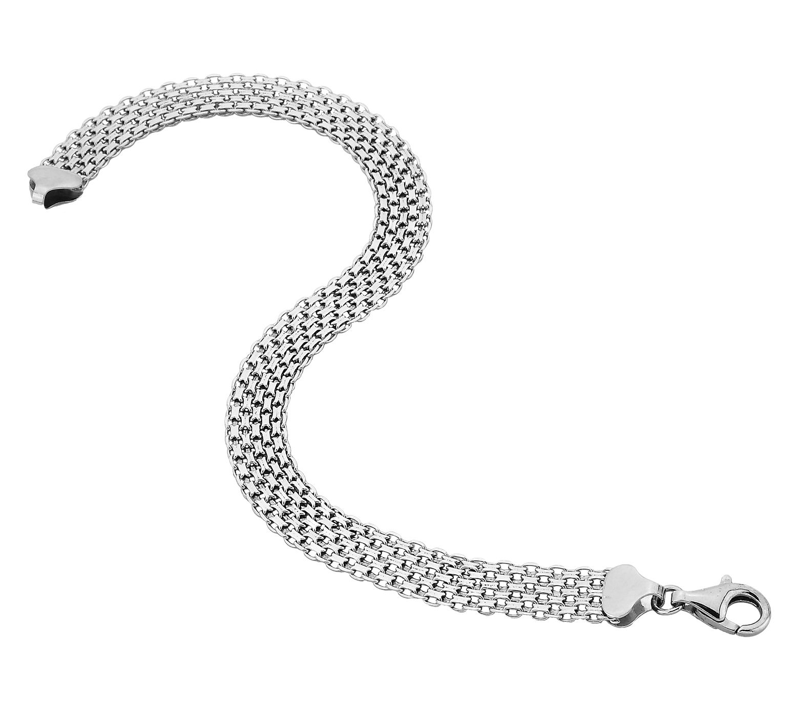 Silver Style  7mm Solid Bismarck Chain Bracelet, Sterling