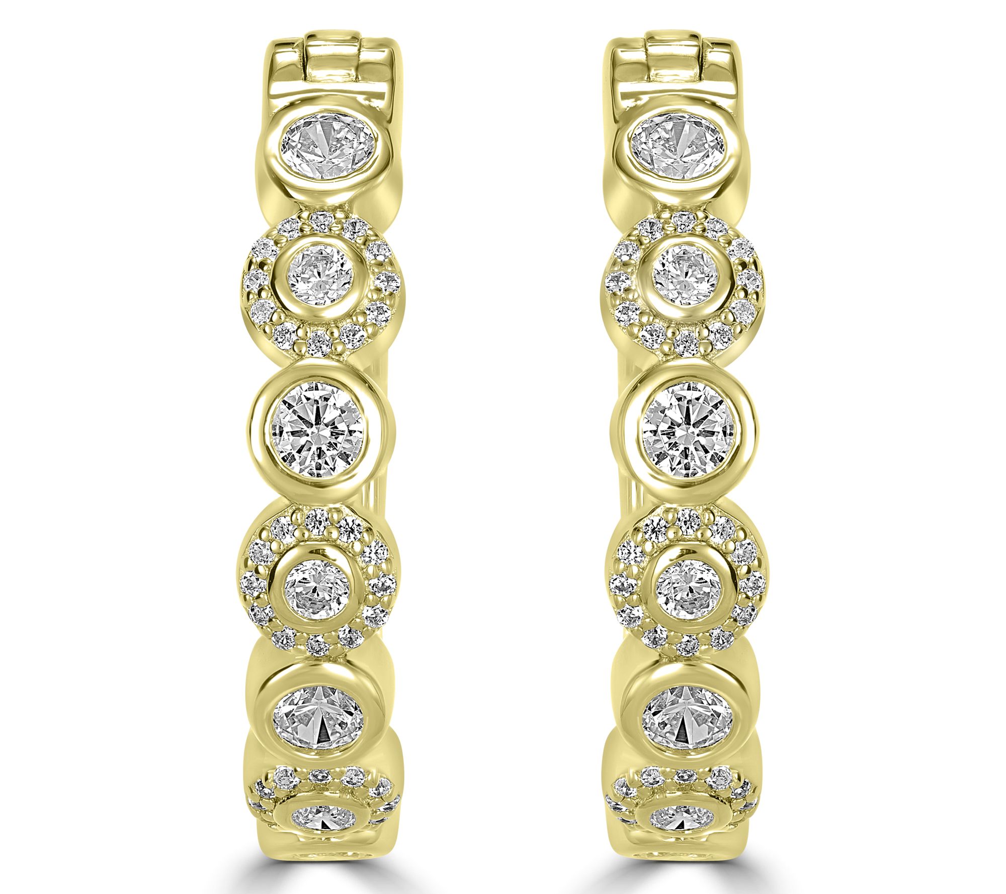 Diamonique x Kathy Levine 1.15 cttw Hoop Earrings, Sterling