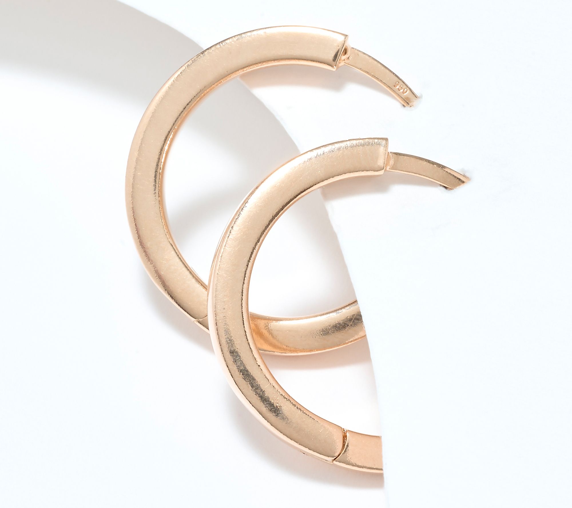 UltraFine 950 Silver Safety Lock 1" Hoop Earrings