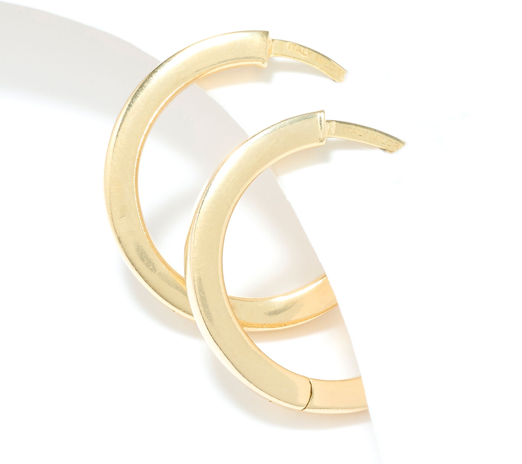 UltraFine 950 Silver Safety Lock 1" Hoop Earrings