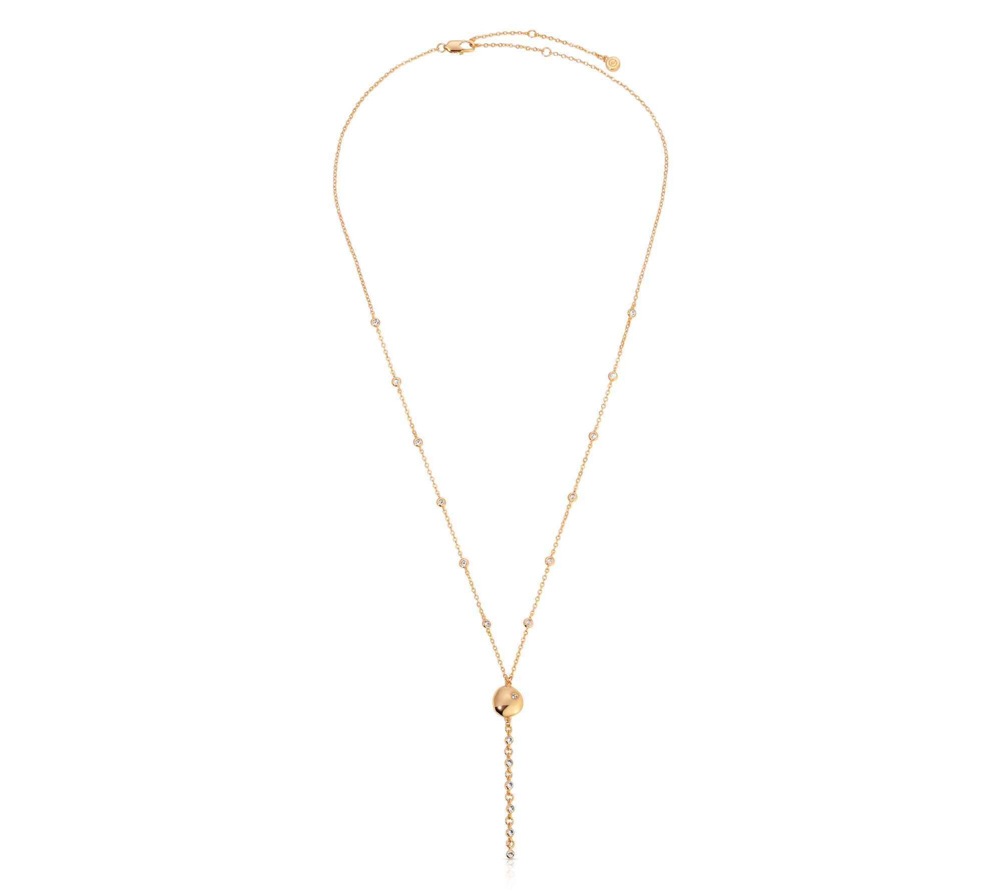 Ettika Polished Pebble Chain Lariat Necklace