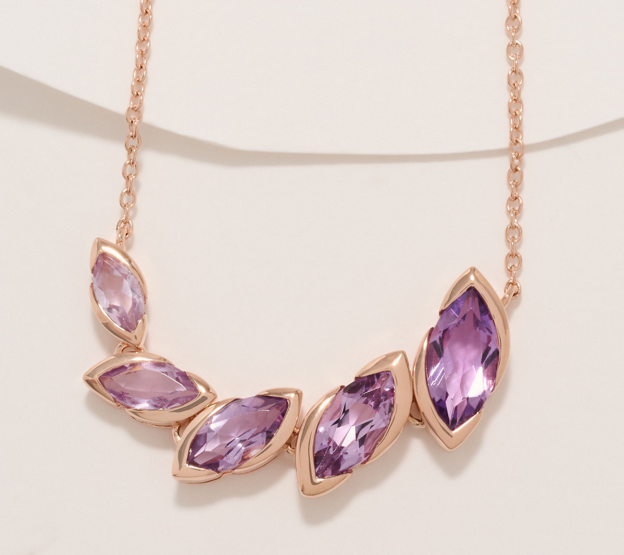 Affinity Gems Gradiant Semi- Precious Gem Semi-Bezel Necklace, Sterl