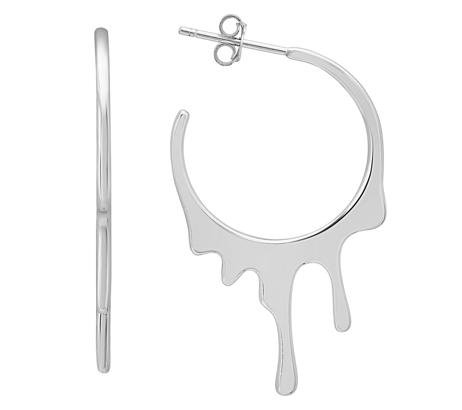 Sterling Silver 'Melting Gold' Statement Hoop Earrings