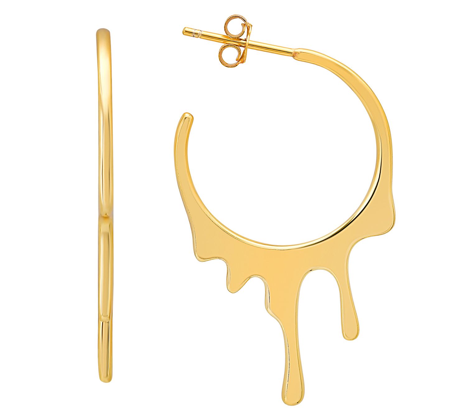 Sterling Silver 'Melting Gold' Statement Hoop Earrings