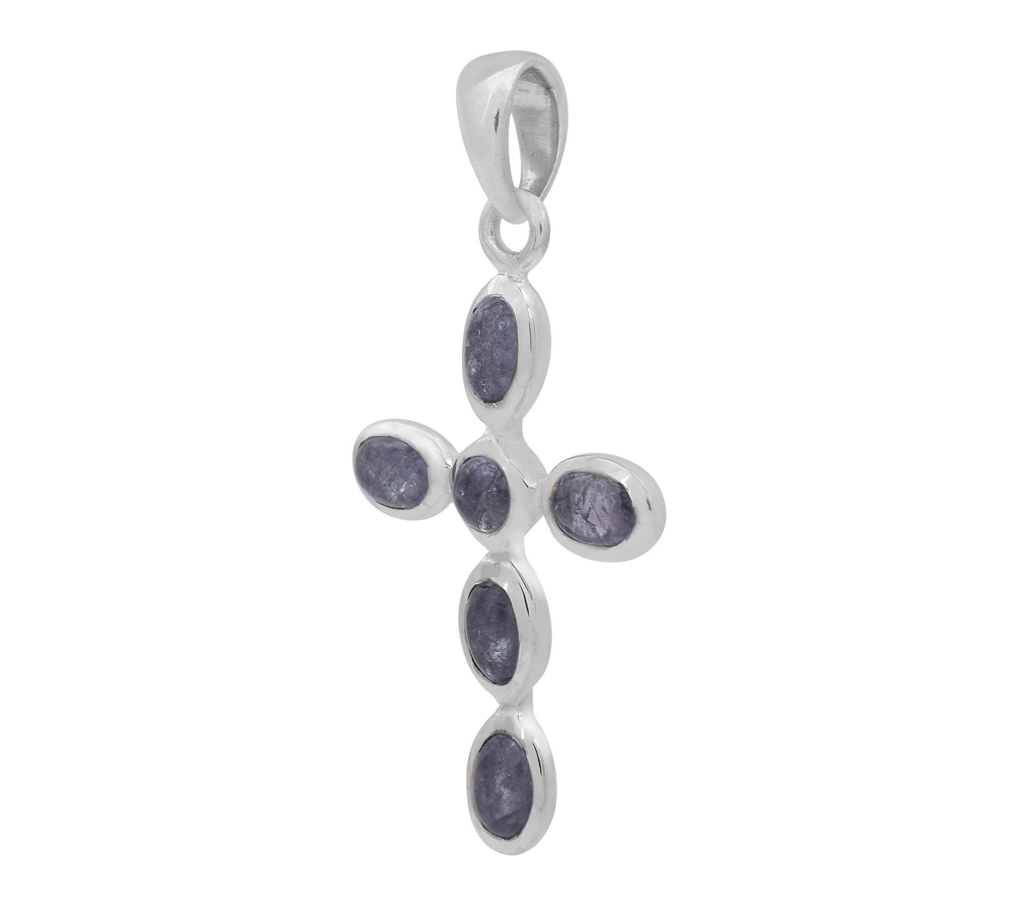 shanti♡ Affinity Gems Tanzanite Cross Pendant, SterlingSilver - QVC.com