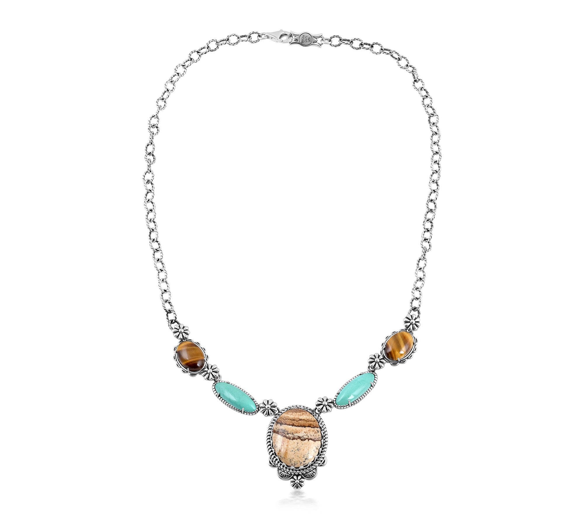 American West Sterling Multi-Gemstone StatementNecklace