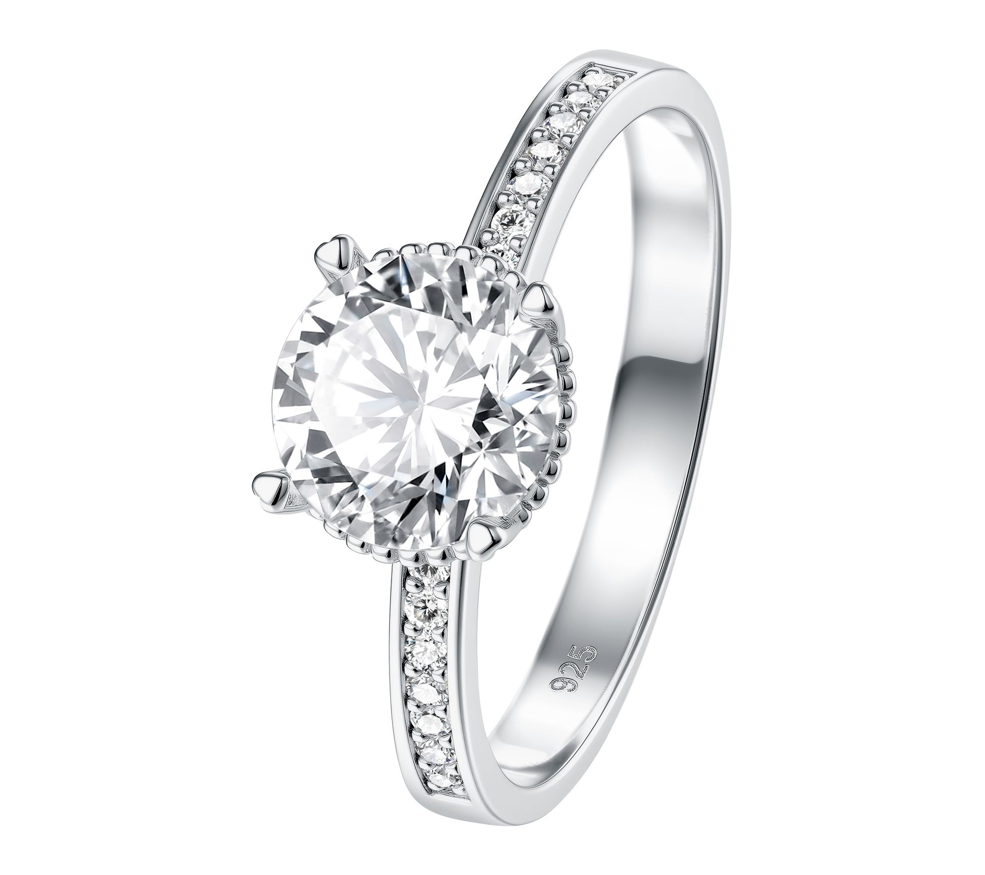 Diamonique 1.85 cttw Pave Shank Ring, SterlingSilver