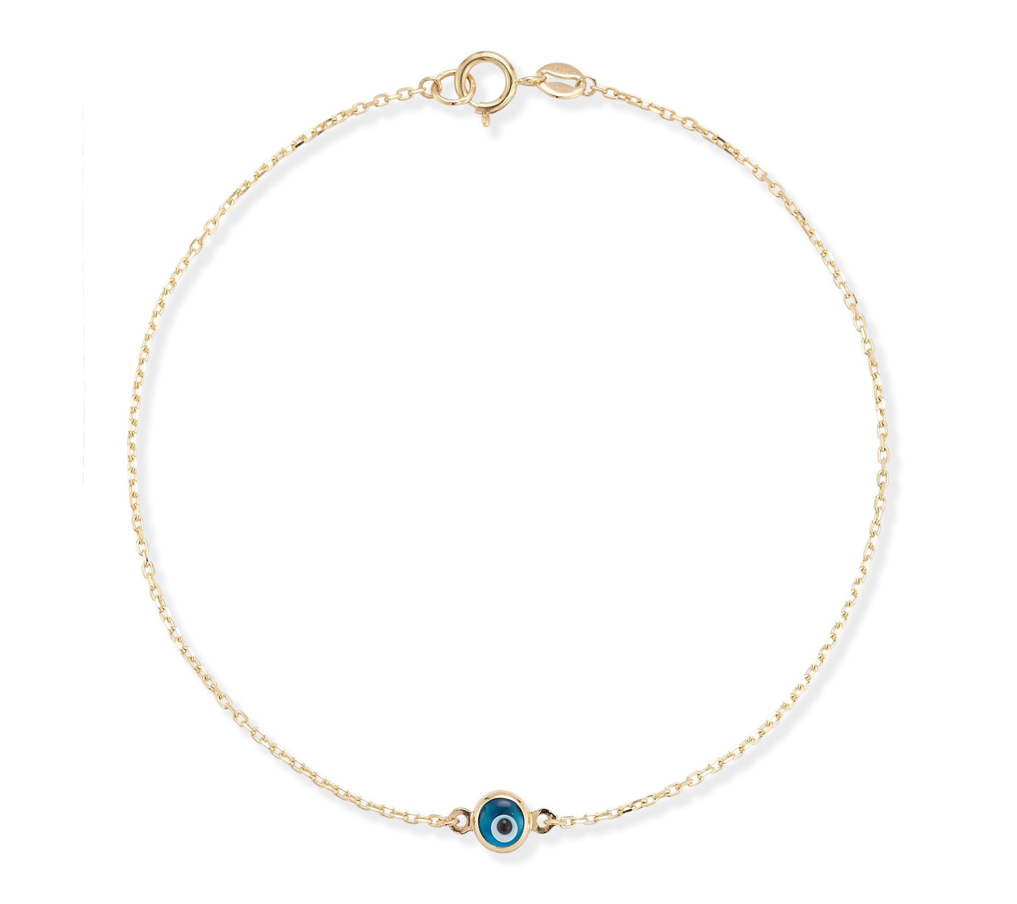 Luminosa Gold Single Evil Eye Station Bracelet,14K
