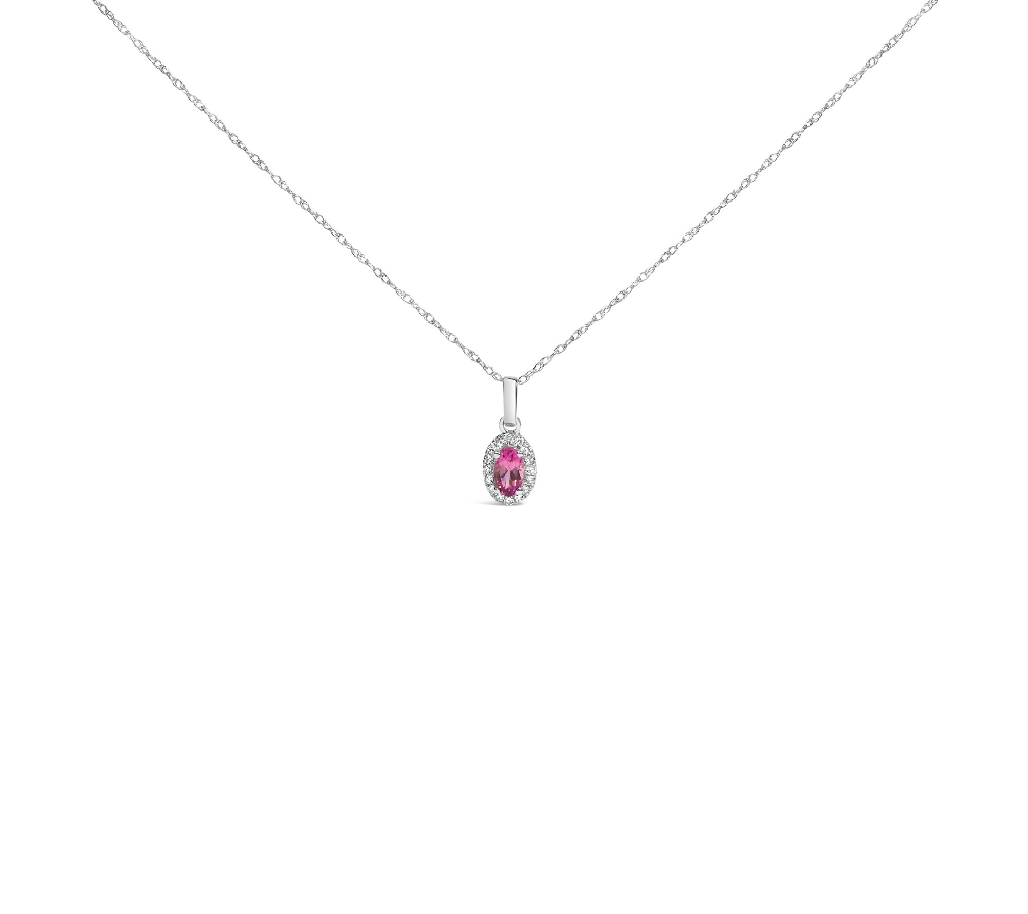 Haus of Brilliance Tourmaline & Diamond Pendantw/ Chain, 10K