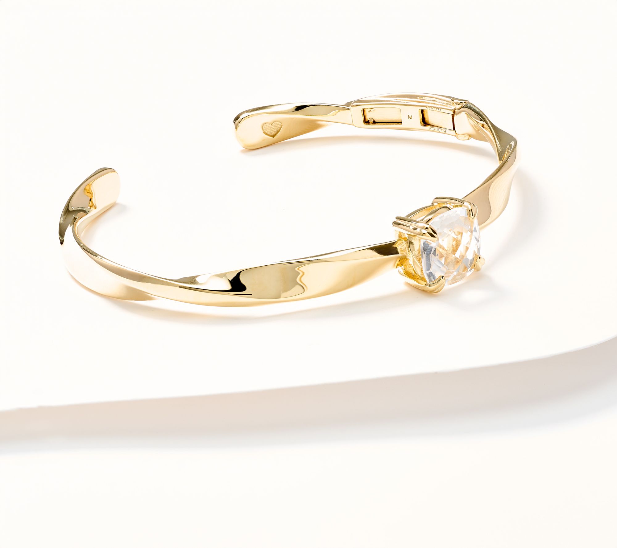 Christian James by Scott Grimes 14K Clad Ripple Gemstone Cuff Bracelet