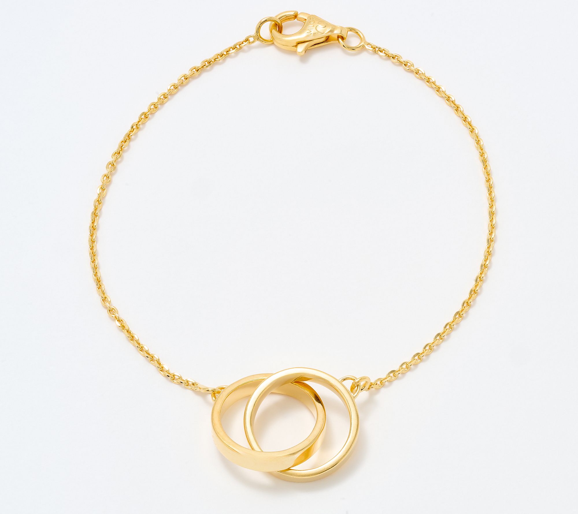 UltraFine 950 Silver Interlocking Diamond Cut Circle Bracelet