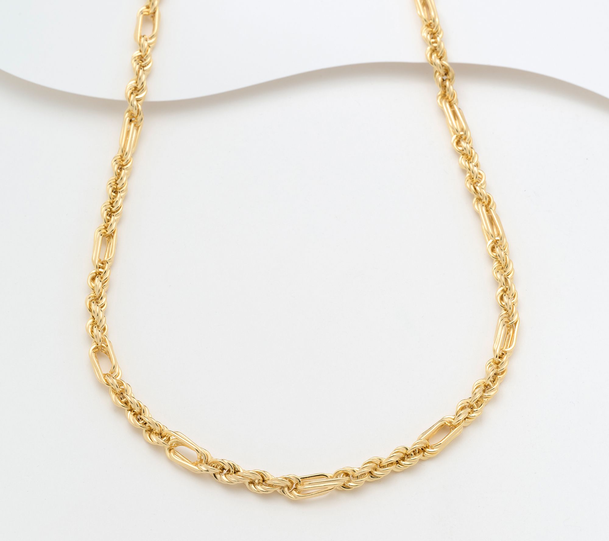 "As Is" UltraFine 950 Silver Figarope Chain Magnetic Clasp Necklace