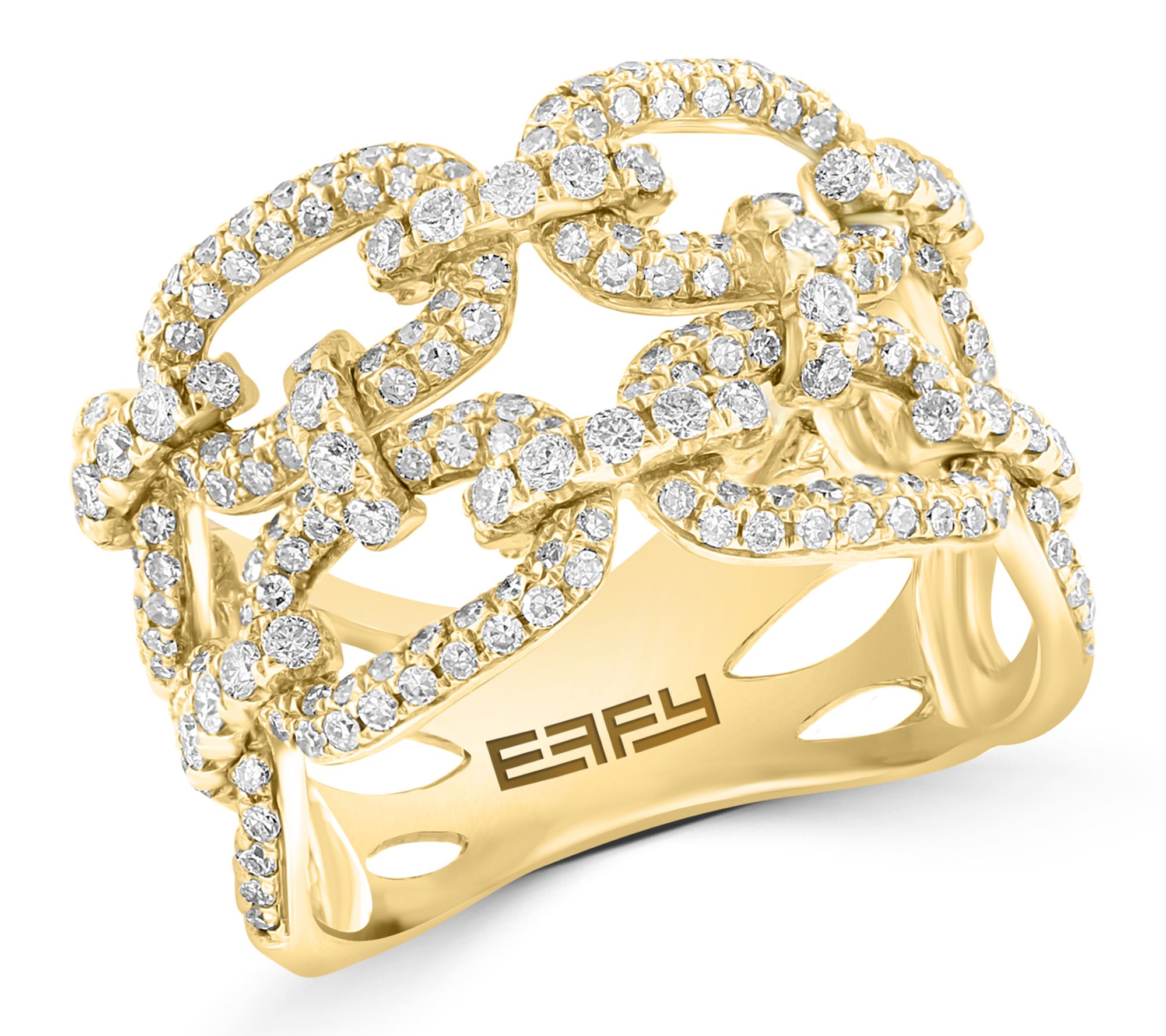 Effy Diamond Pave Link Ring, 14K Gold