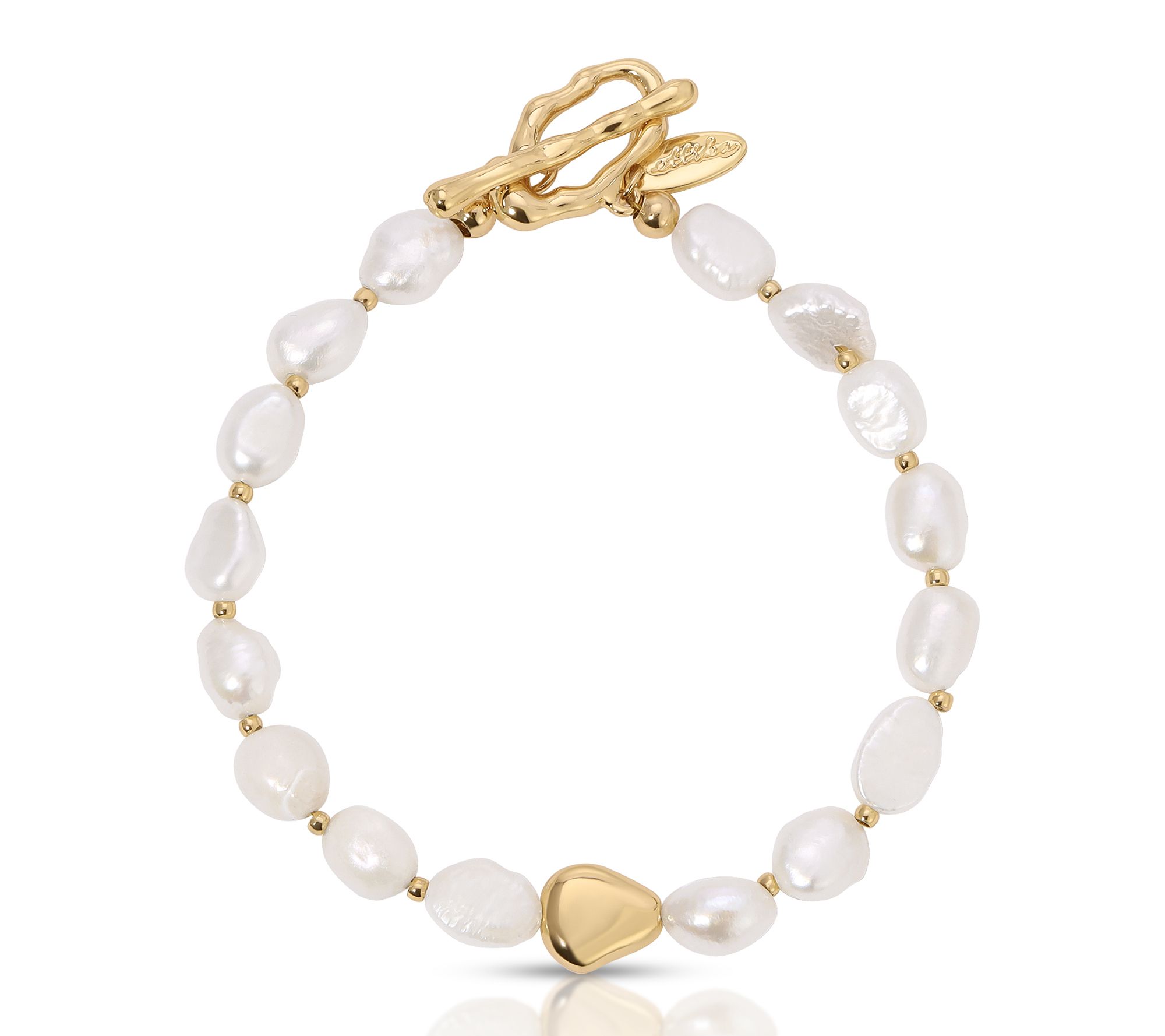 Ettika Cultured  Pearl Toggle Bracelet