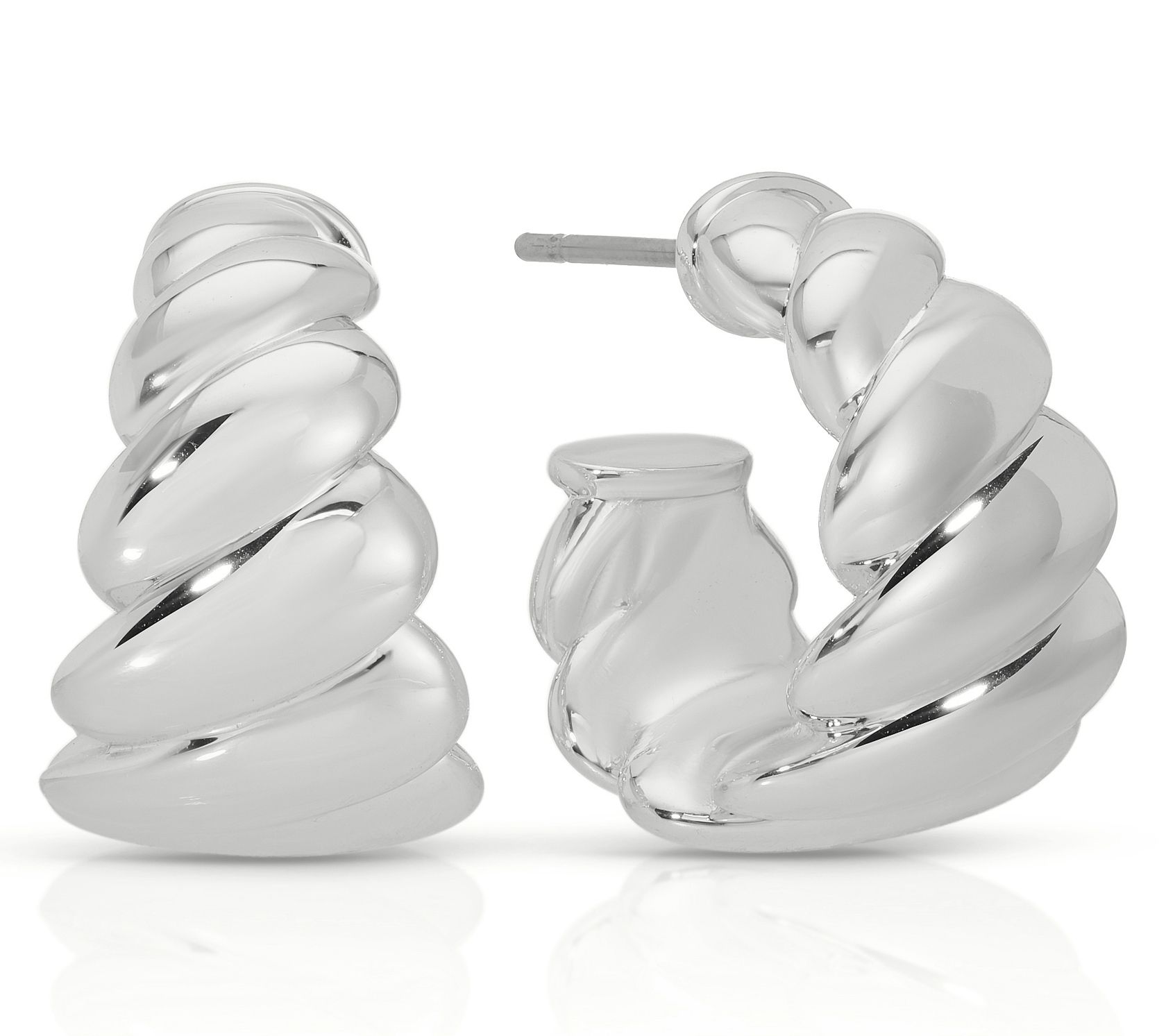 Ettika Modern Ribbed Hoop Earrings