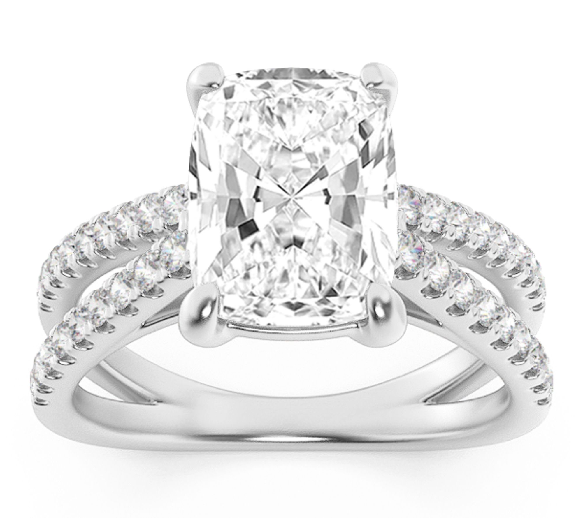  Fire Light 2.25 cttw Lab Grown Diamond Cushio n Cut Ring, 14K