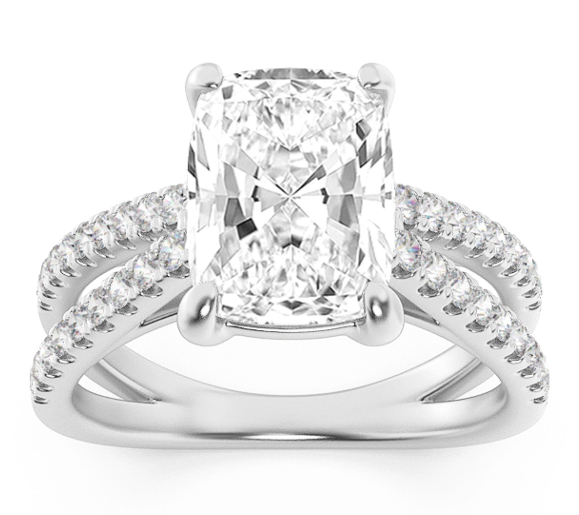 Fire Light 2.25 cttw Lab Grown Diamond Cushio n Cut Ring, 14K