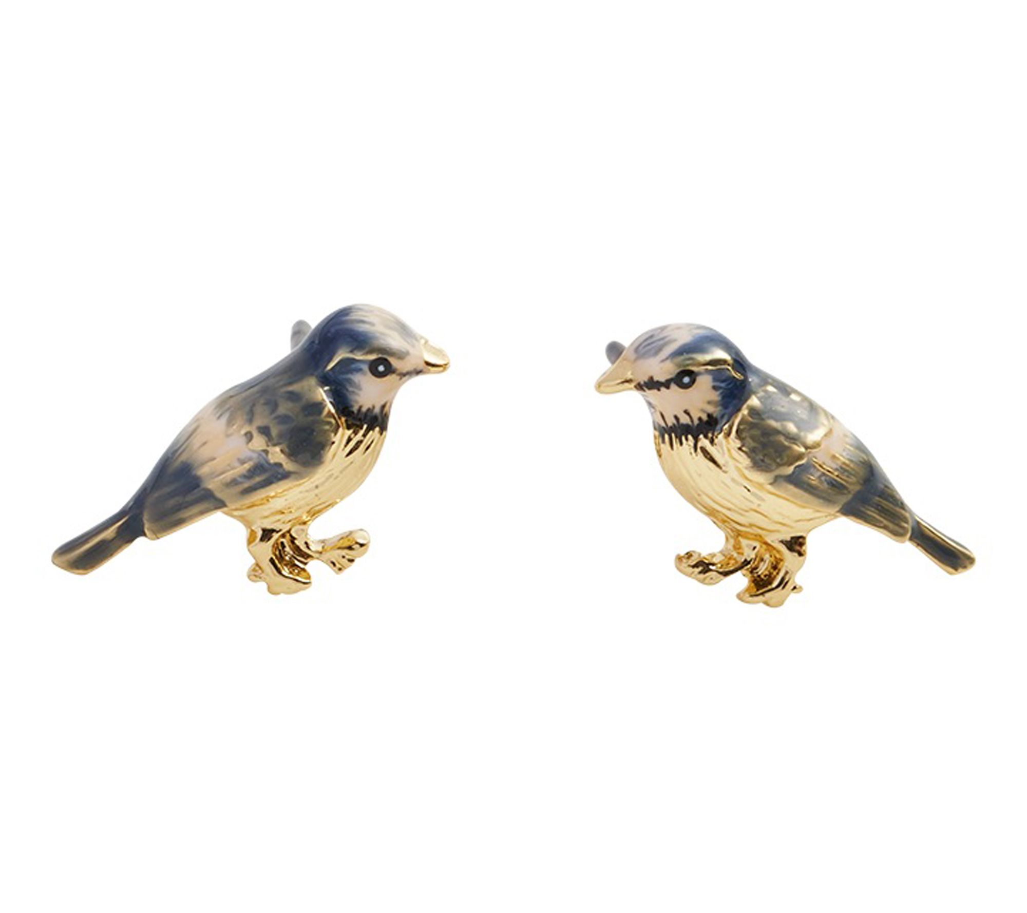 Fable England Enamel Blue Bird Stud Earrings