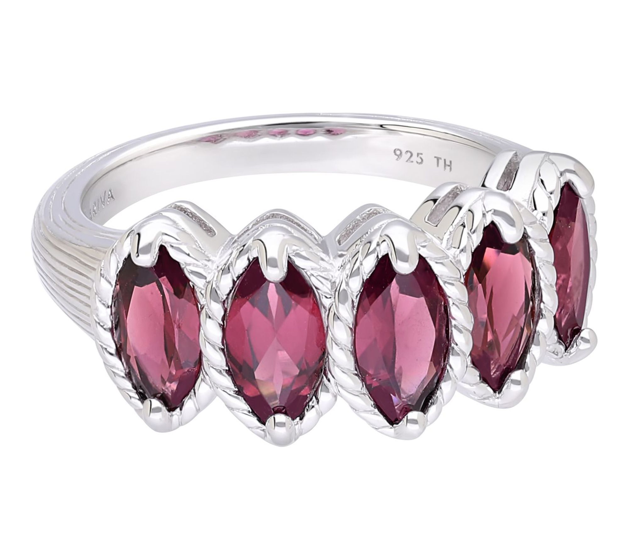 Ariva Sterling Silver Rhodolite Malibu Ring