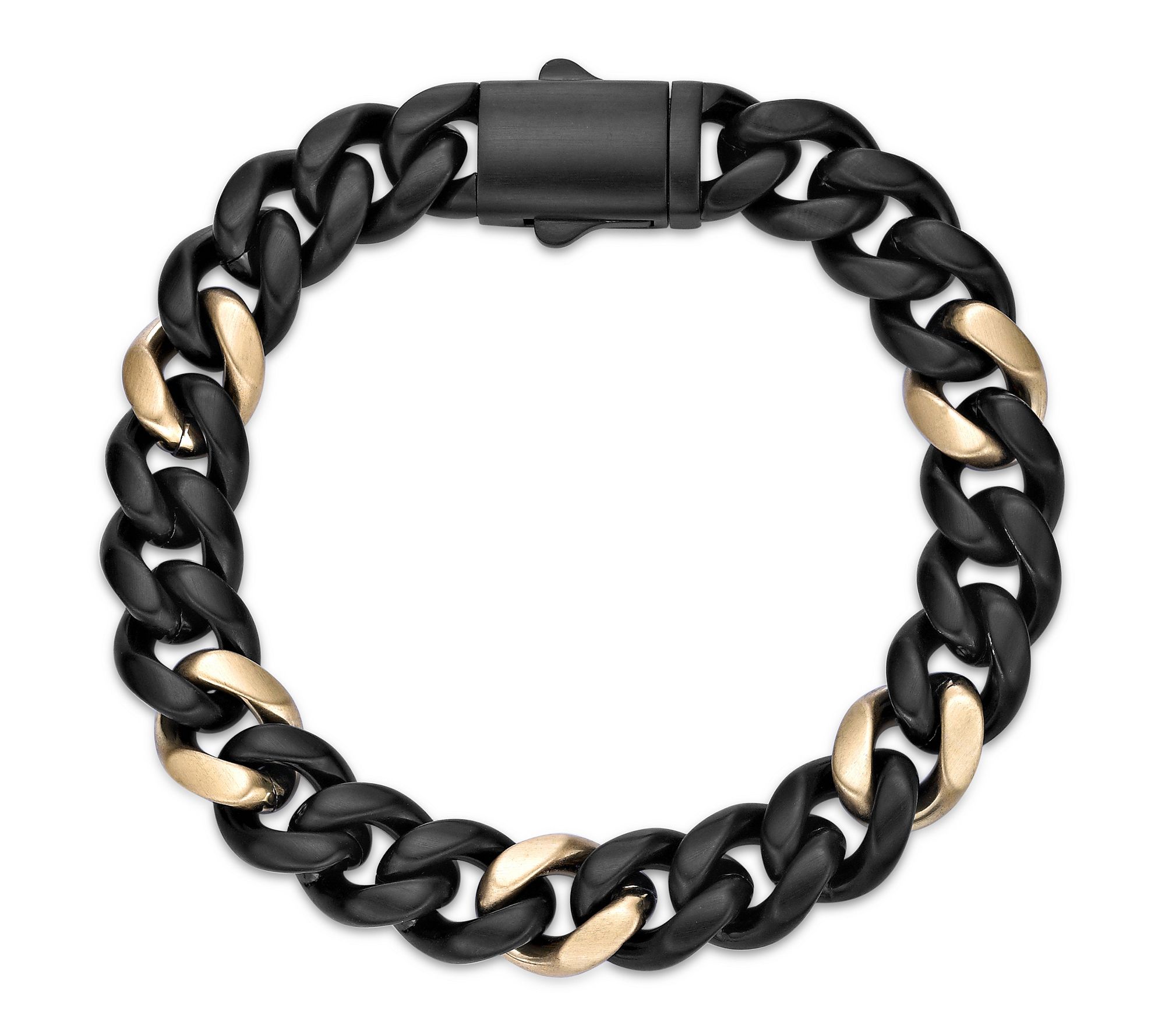 LYNX Men's Matte Finish Stainless Curb Chain Bracelet