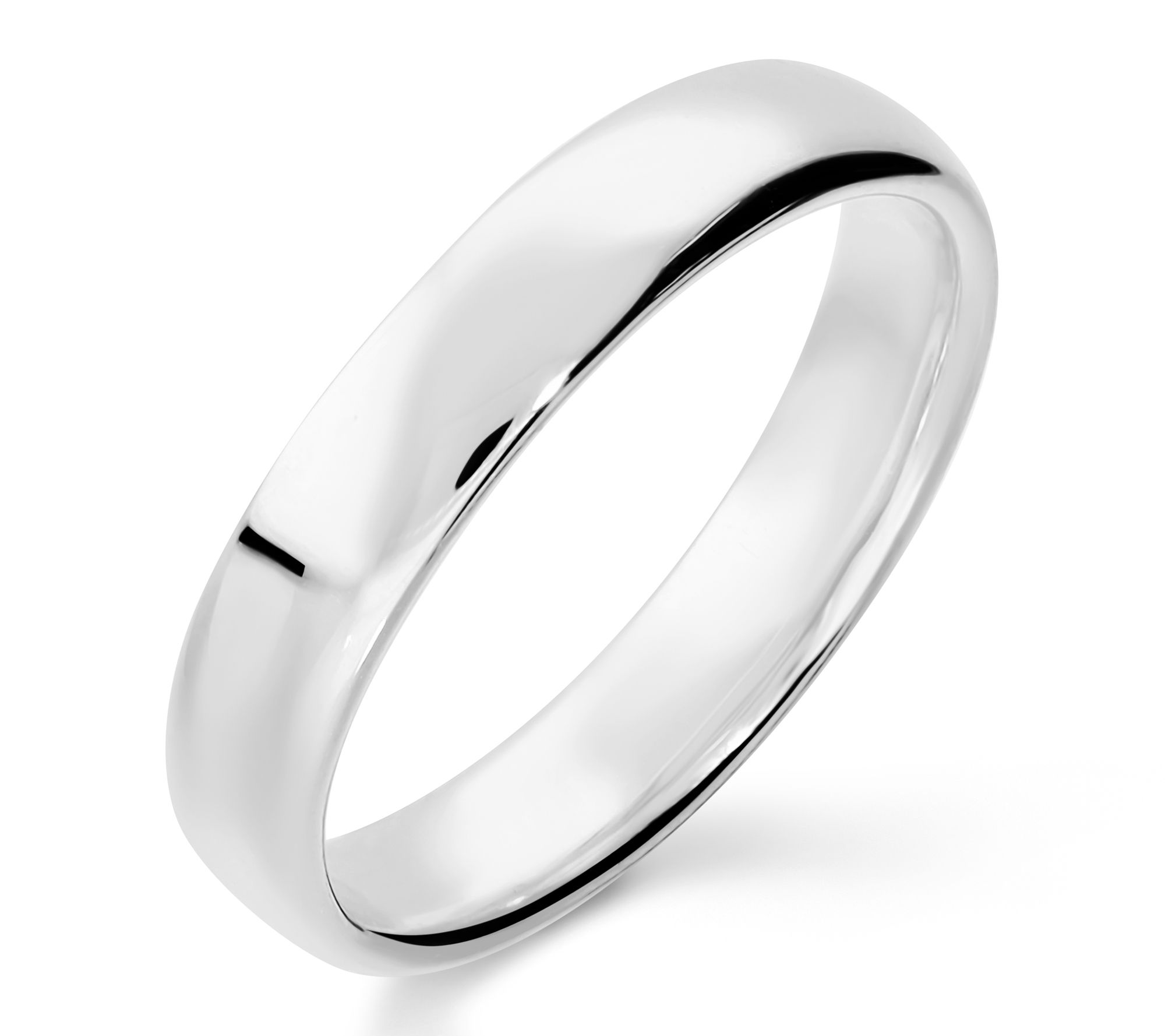 Ultrafine 950 Silver 4 MM Polished Silk Fit Wedding Band Ring
