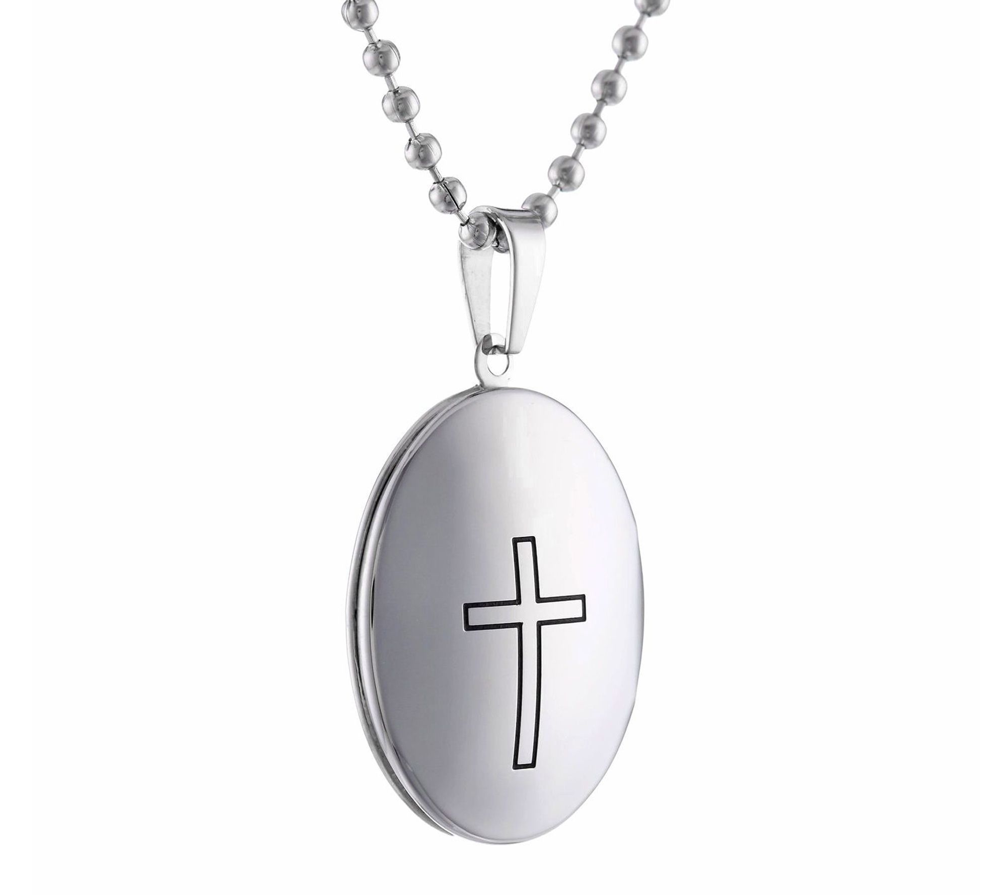 LYNX Men's Stainless Steel Oval Locket Pendant w/ Chain | QVC