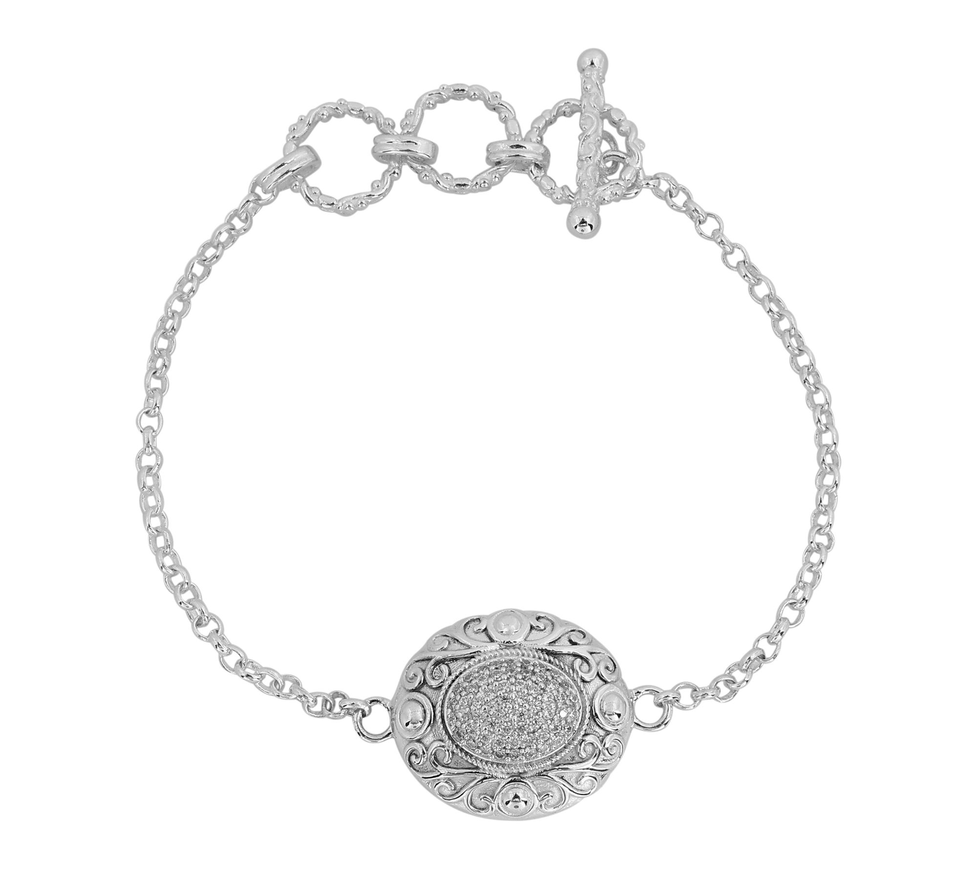 Diamonique 0.60 cttw Cubic Zirconia Bracelet, Sterling Silver