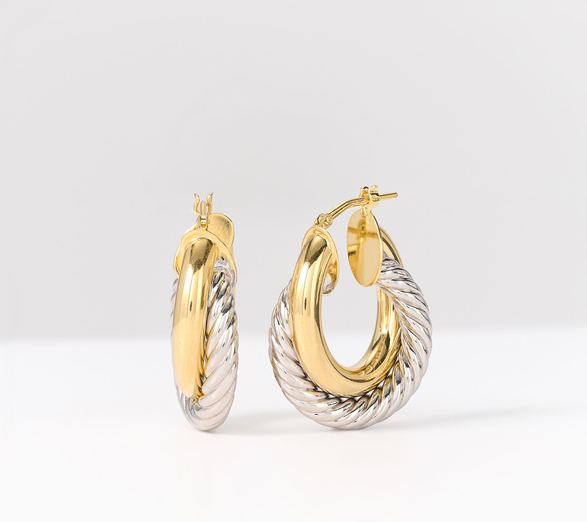  David Markstein Bronze Double Hoop Nested Earrings