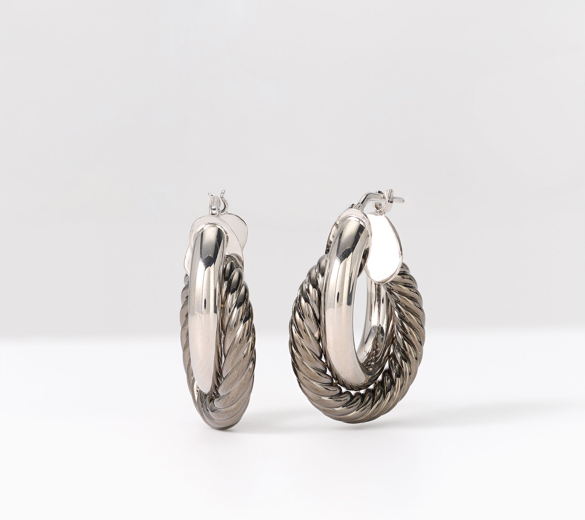 David Markstein Bronze Double Hoop Nested Earrings