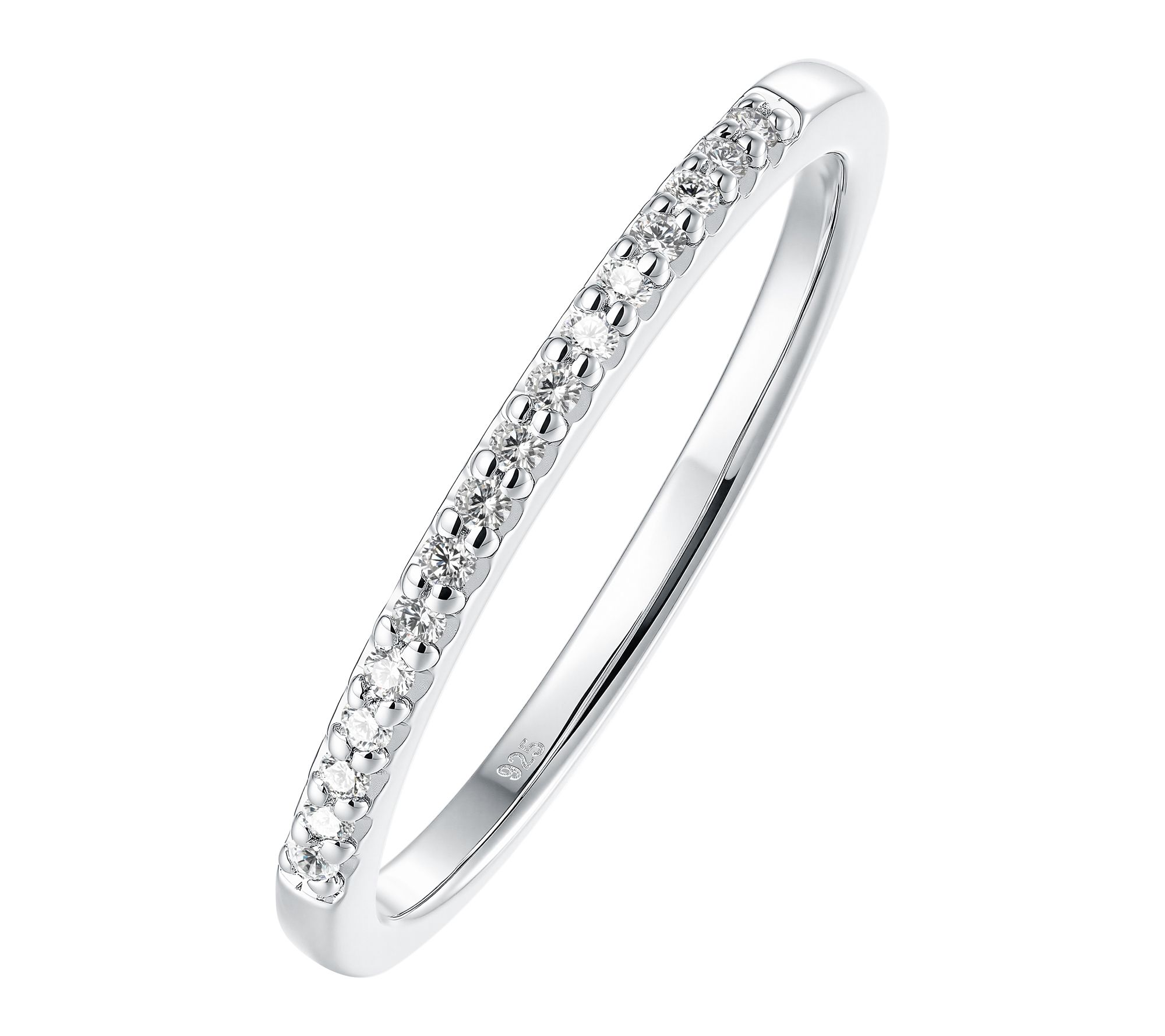 Affinity Diamonds Half-Eternity Band Ring, Sterling Silver