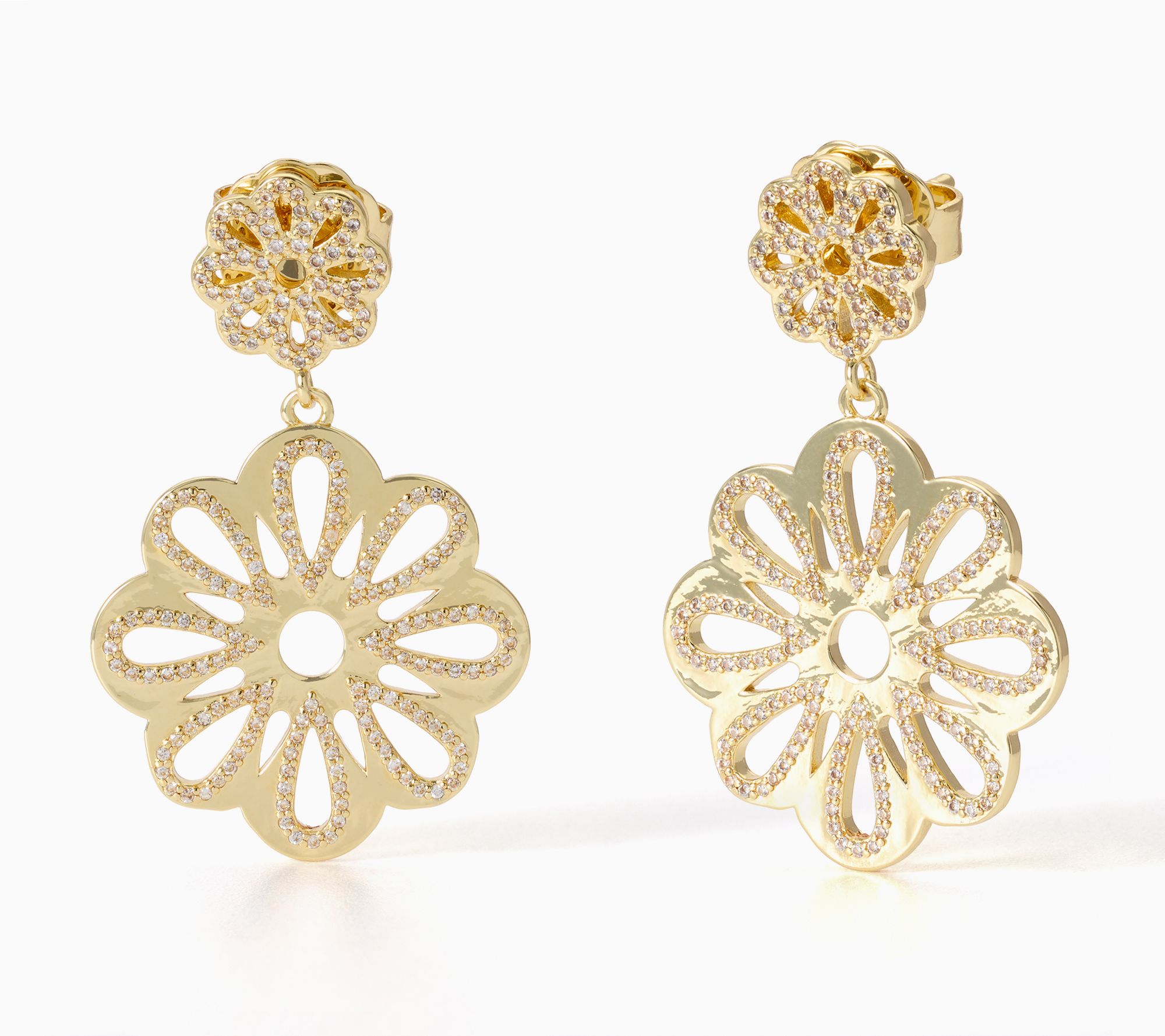 Kim Gravel Double Flower Fashion Statement Earrings