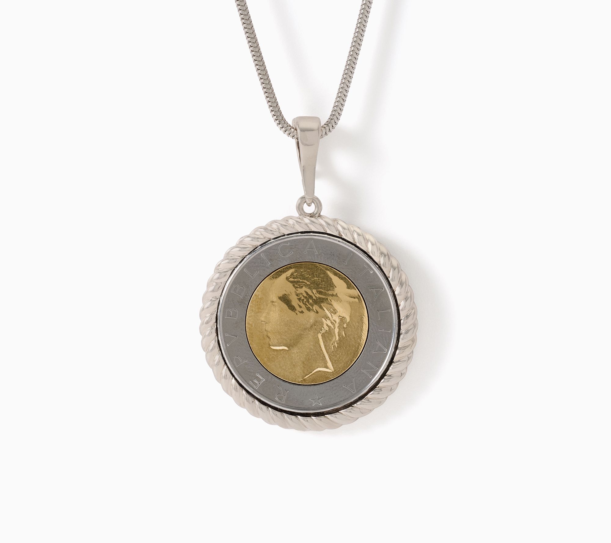  David Markstein Bronze 500 Lira Coin Necklace with Adjustable Chain