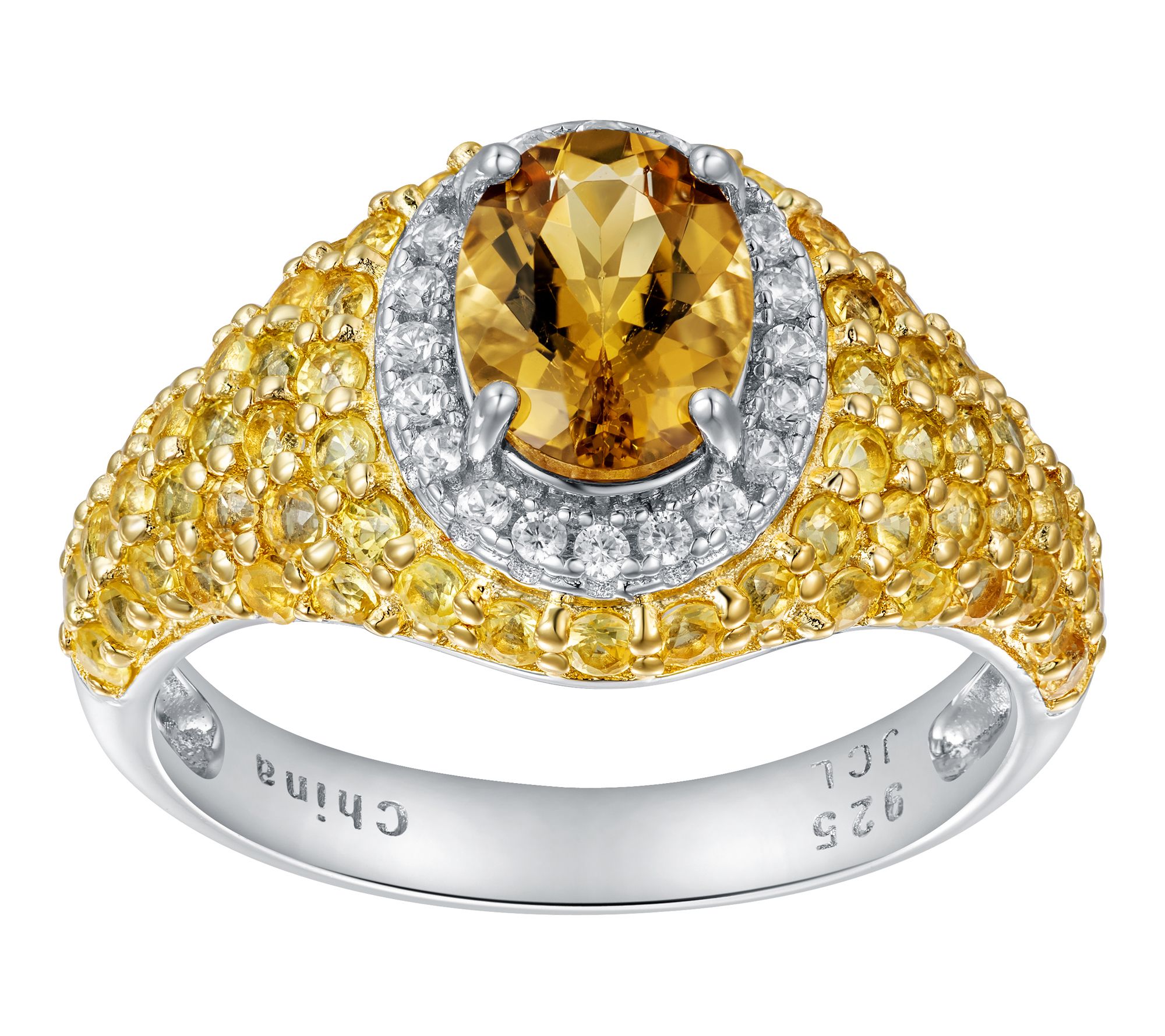 Affinity Gems Multi-Gemstone Halo Cocktail Ring, Sterling Silve