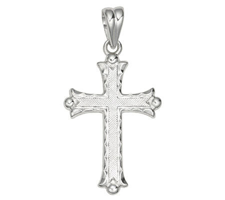 Sterling Silver Florentine Cross Pendant - Page 1 — QVC.com