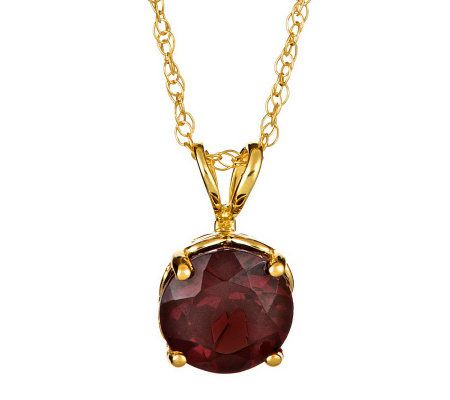 Choice of Birthstone 7.0mm Round Pendant with Chain, 14K Gold