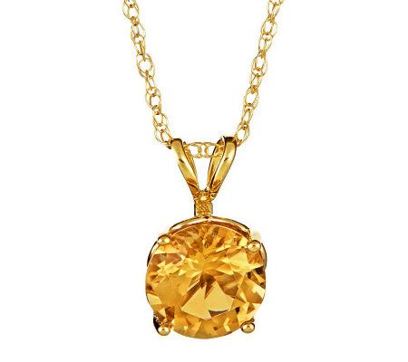 Choice of Birthstone 7.0mm Round Pendant with Chain, 14K Gold