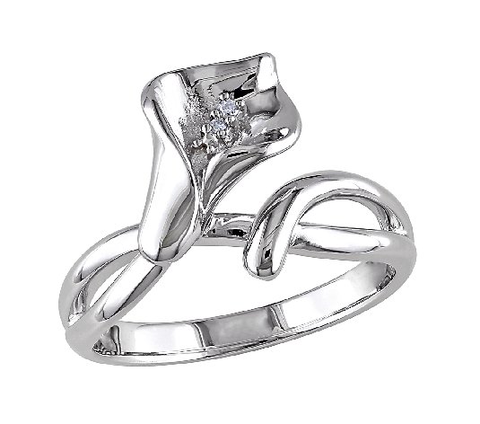 Affinity Diamond Accent Flower R ing, Sterling