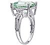 5.60cttw Emerald Cut Green Quartz Ring, Sterl ing Silver, 1 of 3