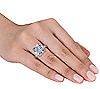 5.60cttw Emerald Cut Green Quartz Ring, Sterl ing Silver, 2 of 3