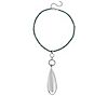 Steel by Design Cultured Pearl Strand with Teardrop Pendant