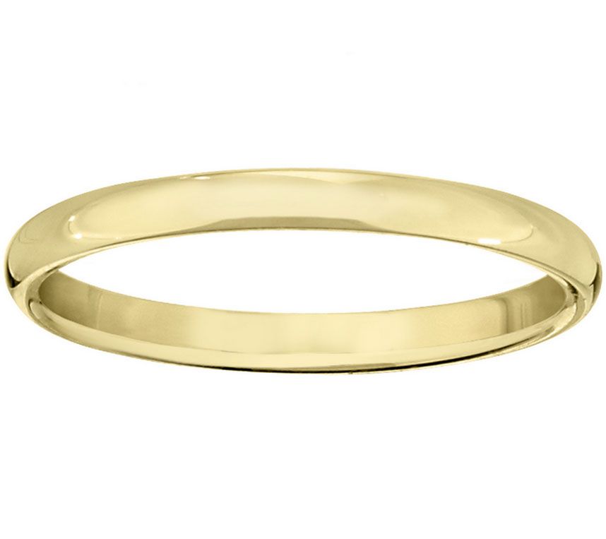 Women's 18K Yellow Gold 2.5mm Half Round Wedding Band