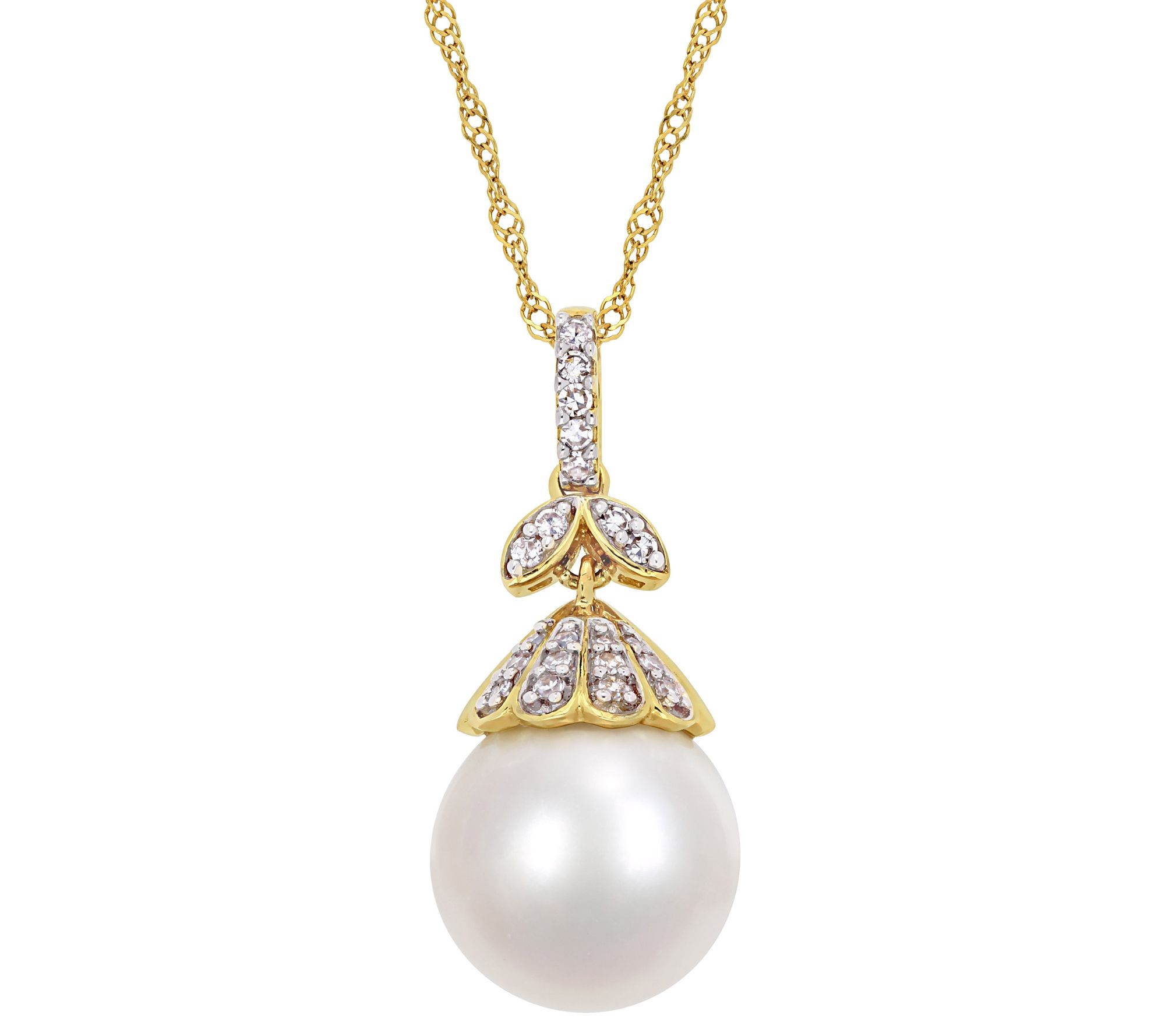 14K Gold Cultured South Sea Pearl & DiamondAccent Pendant