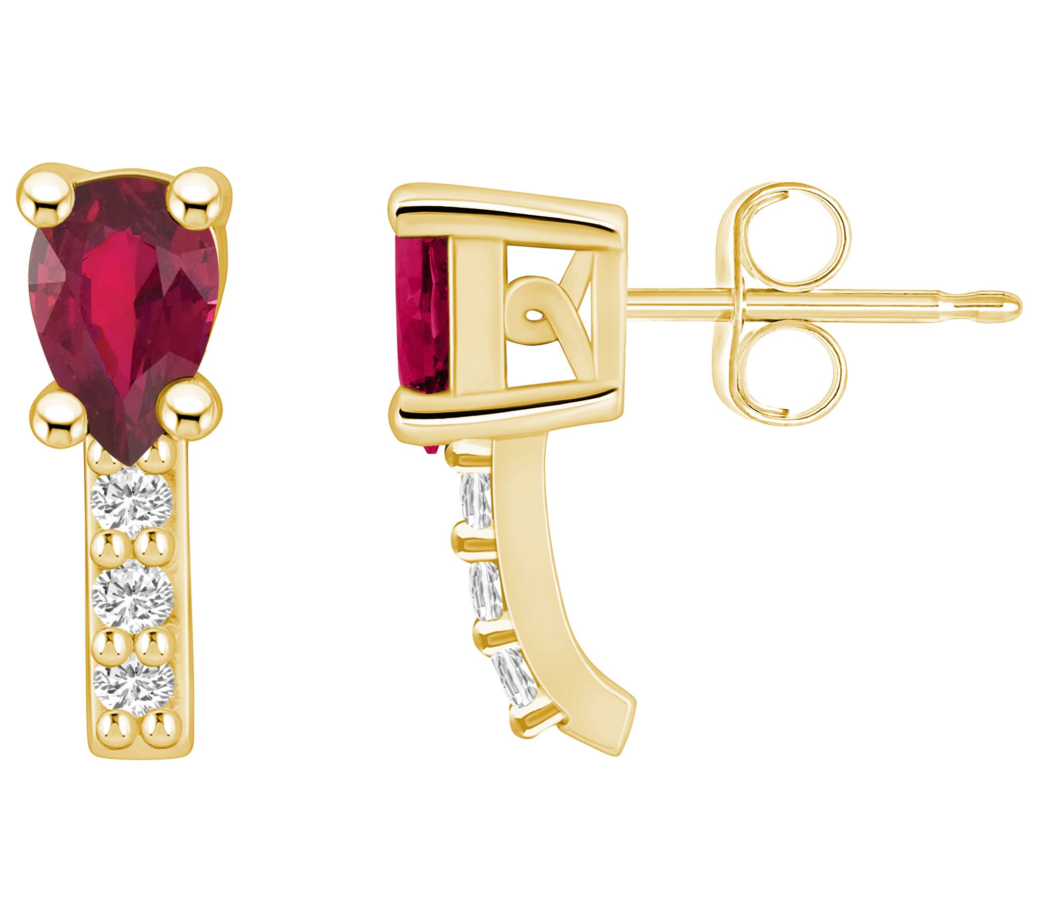 Affinity Gems 14K 1.04 cttw Ruby & Diamond Stud s